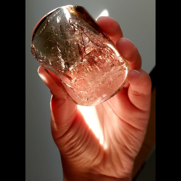 HUGE Enhydro Smoky Quartz Crystal w/ ๐s, Polished (see video) - Picture 7 of 8